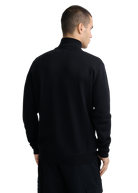 Technical Panelled Knit Quarter Zip - Black