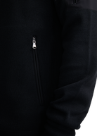 Technical Panelled Knit Quarter Zip - Black