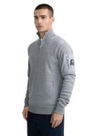 Technical Panelled Knit Quarter Zip - Light Grey