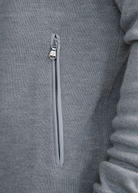 Technical Panelled Knit Quarter Zip - Light Grey