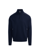 Technical Panelled Knit Quarter Zip - Navy