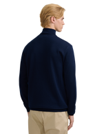 Technical Panelled Knit Quarter Zip - Navy