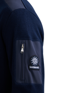 Technical Panelled Knit Quarter Zip - Navy