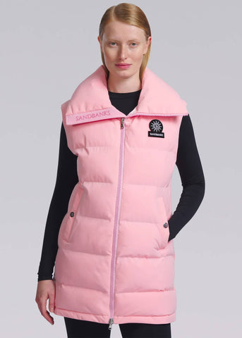 Sandbanks Lagoon Long Gilet - Crystal Rose - Sandbanks