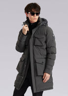 Sandbanks Branksome Long Puffer Jacket - Charcoal - Sandbanks