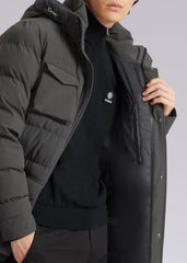 Sandbanks Branksome Long Puffer Jacket - Charcoal - Sandbanks
