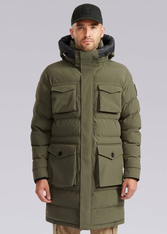 Sandbanks Branksome Long Puffer Jacket - Khaki - Sandbanks