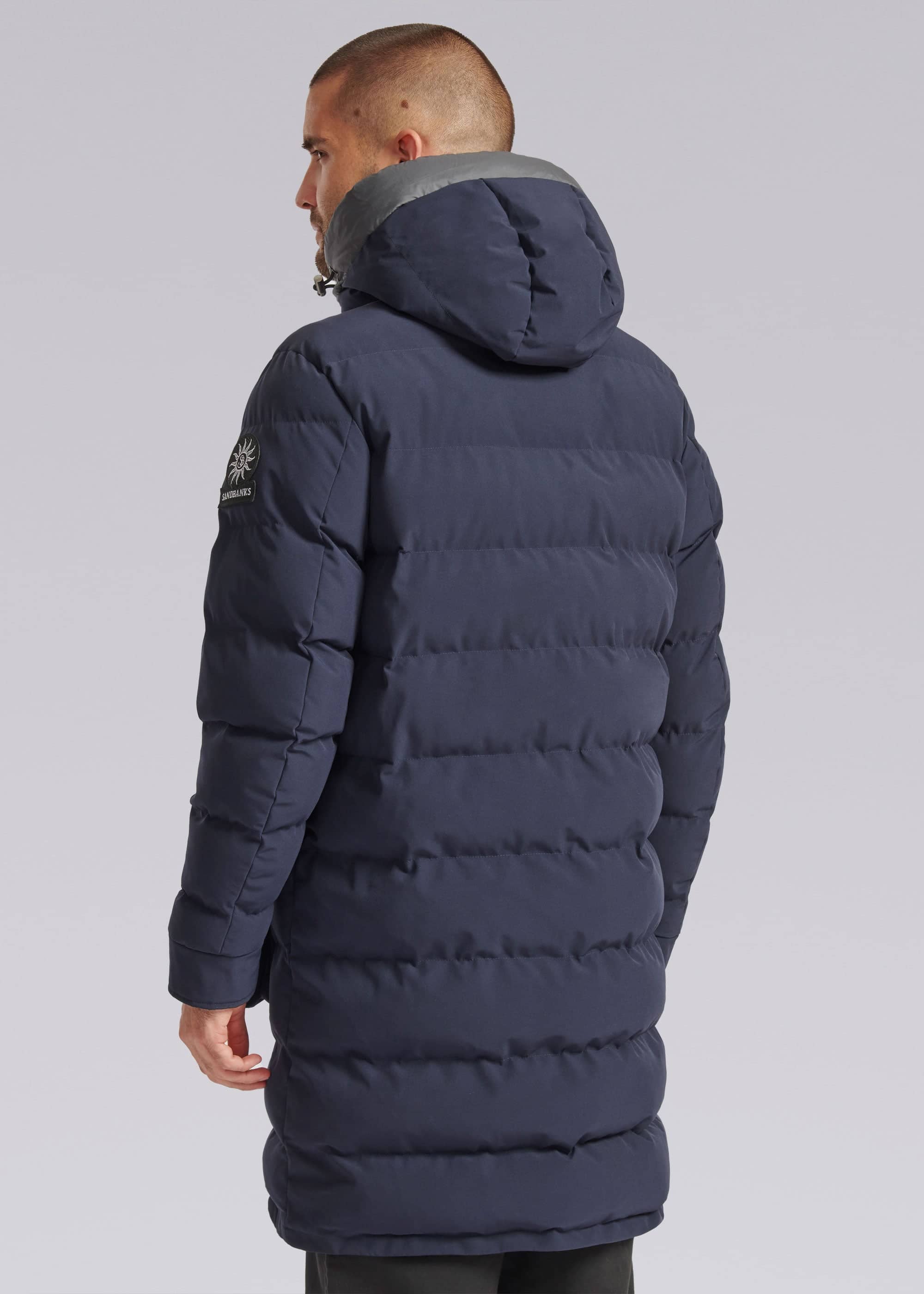 Sandbanks Branksome Long Puffer Jacket - Navy - Sandbanks