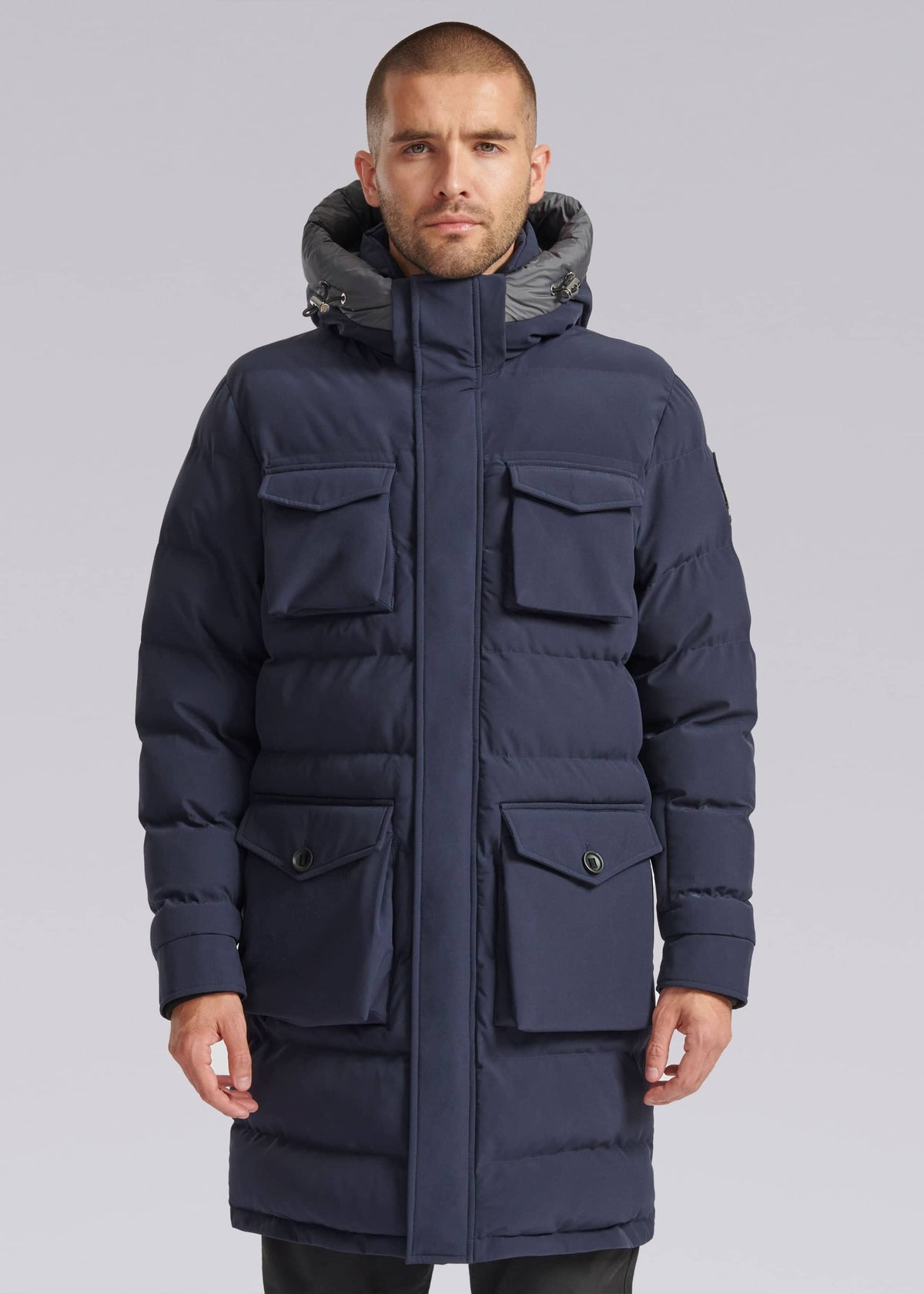 Sandbanks Branksome Long Puffer Jacket - Navy - Sandbanks
