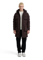 Sandbanks Branksome Long Puffer Jacket - Brown
