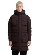 Sandbanks Branksome Long Puffer Jacket - Brown