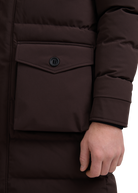 Sandbanks Branksome Long Puffer Jacket - Brown