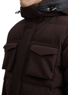 Sandbanks Branksome Long Puffer Jacket - Brown
