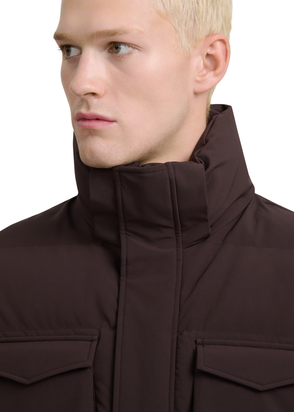 Sandbanks Branksome Long Puffer Jacket - Brown