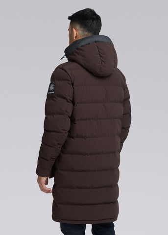 Sandbanks Branksome Long Puffer Jacket - Brown