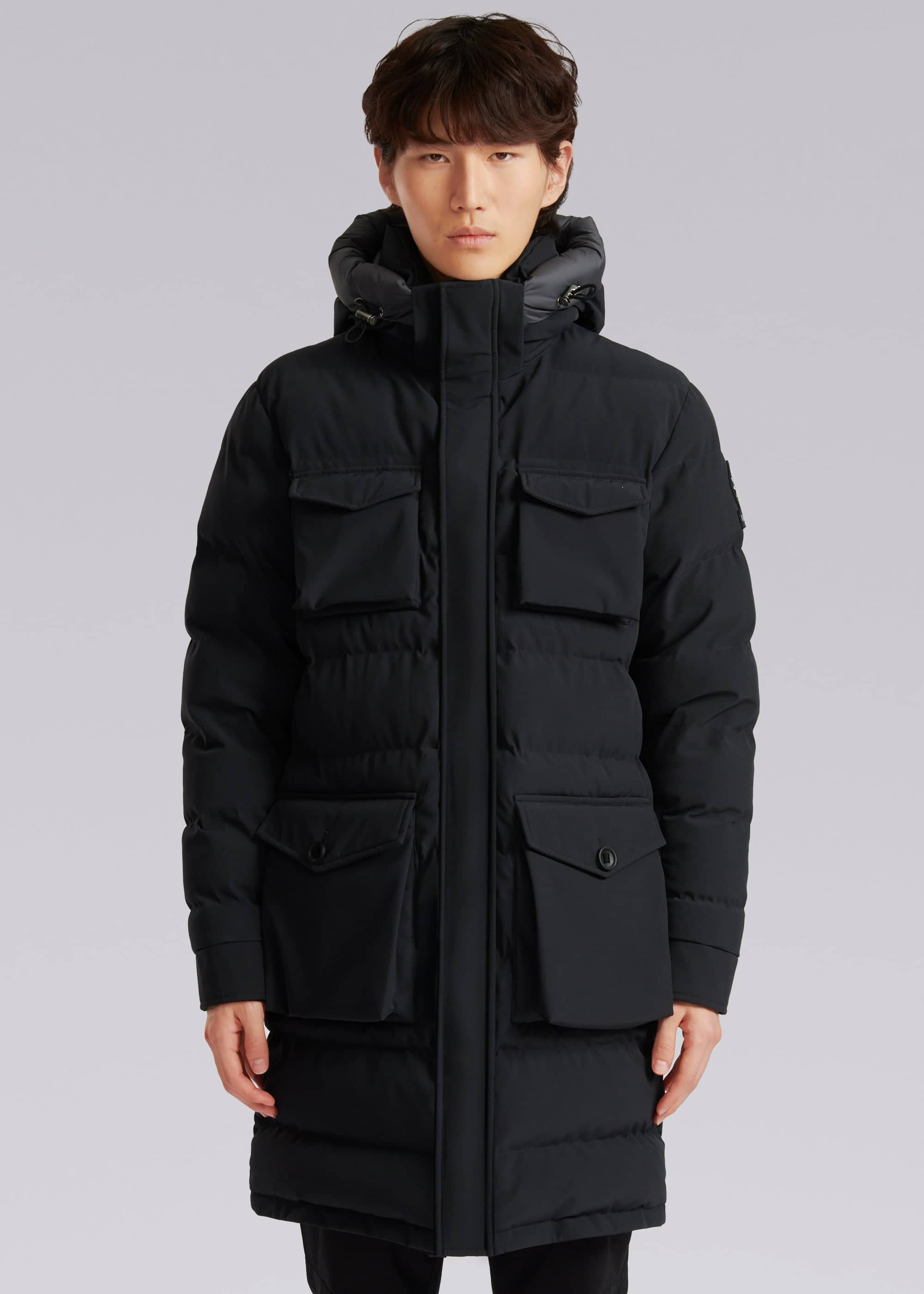 Sandbanks Branksome Long Puffer Jacket - Black - Sandbanks