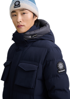 Sandbanks Branksome Long Puffer Jacket - Navy