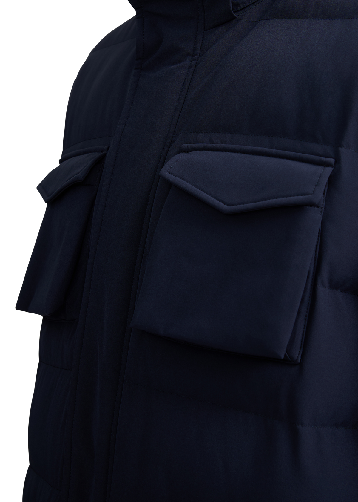Sandbanks Branksome Long Puffer Jacket - Navy