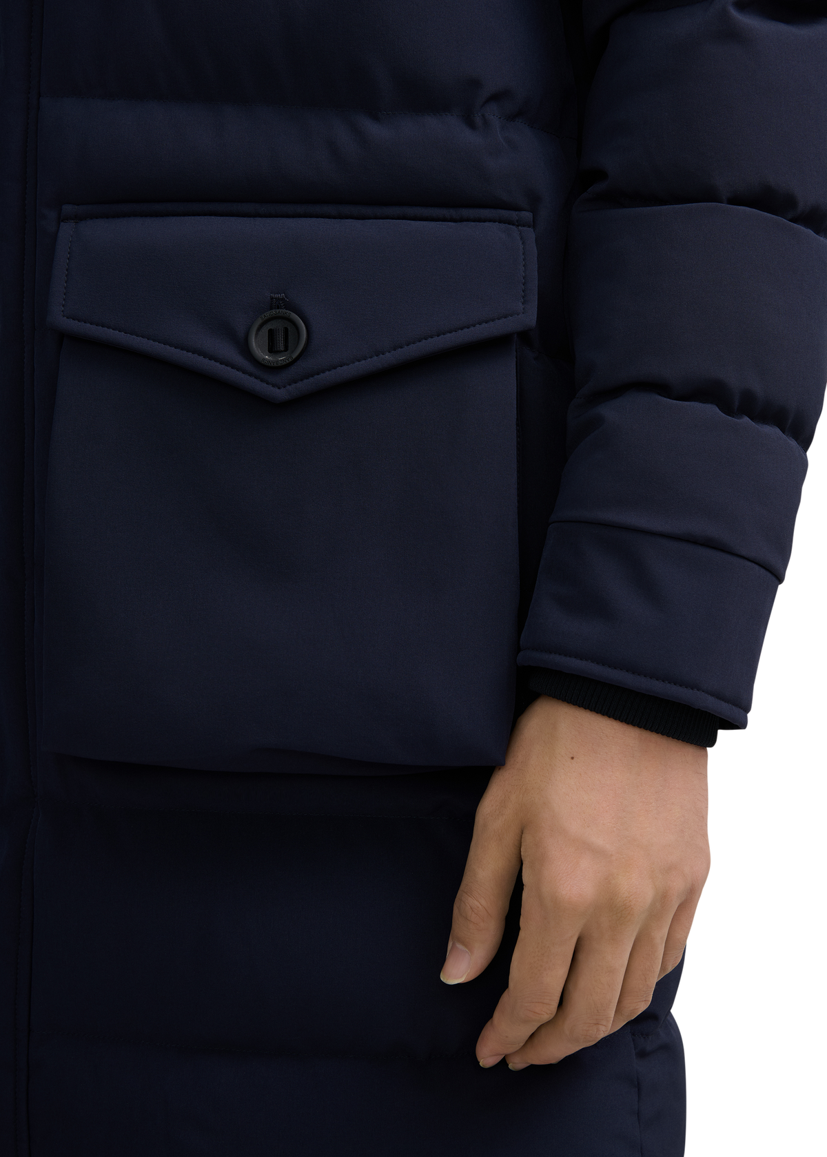 Sandbanks Branksome Long Puffer Jacket - Navy
