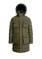 Sandbanks Branksome Long Puffer Jacket - Olive