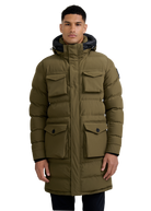 Sandbanks Branksome Long Puffer Jacket - Olive