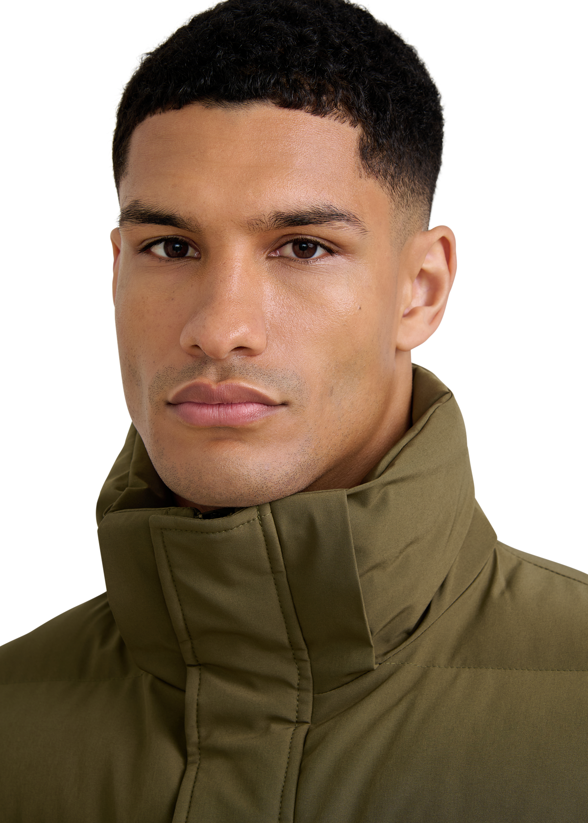 Sandbanks Branksome Long Puffer Jacket - Olive