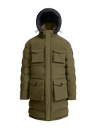 Sandbanks Branksome Long Puffer Jacket - Olive