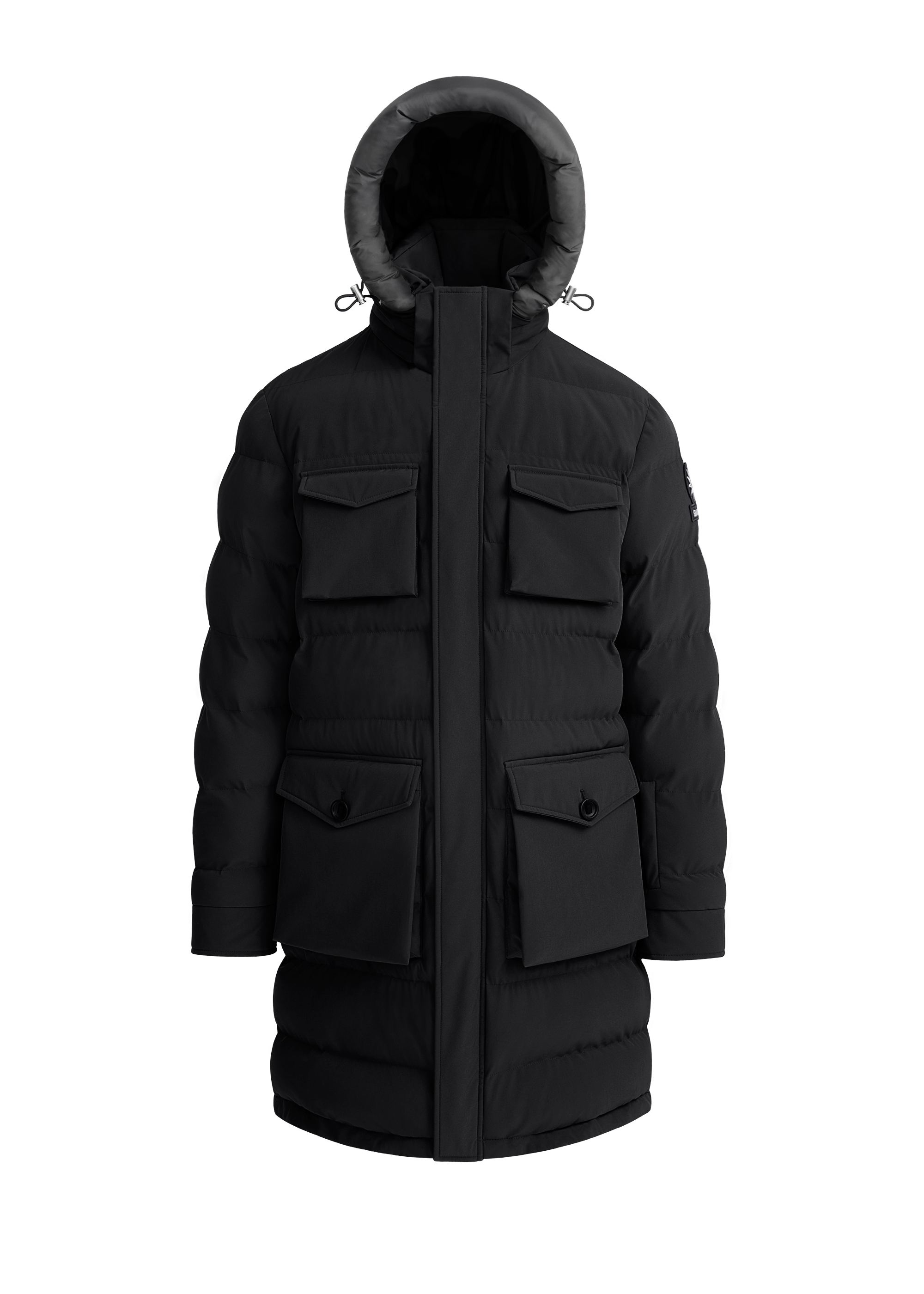 Sandbanks Branksome Long Puffer Jacket - Black - Sandbanks