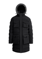Sandbanks Branksome Long Puffer Jacket - Black - Sandbanks