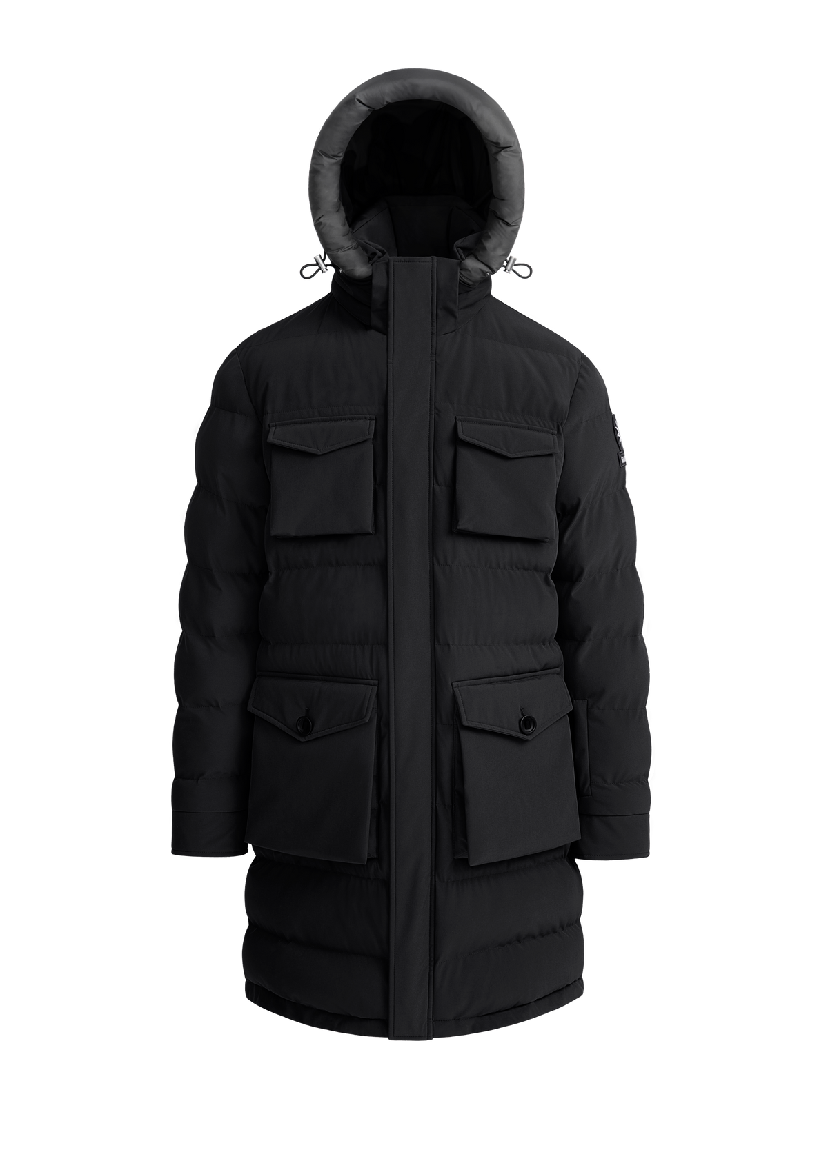 Sandbanks Branksome Long Puffer Jacket - Black - Sandbanks