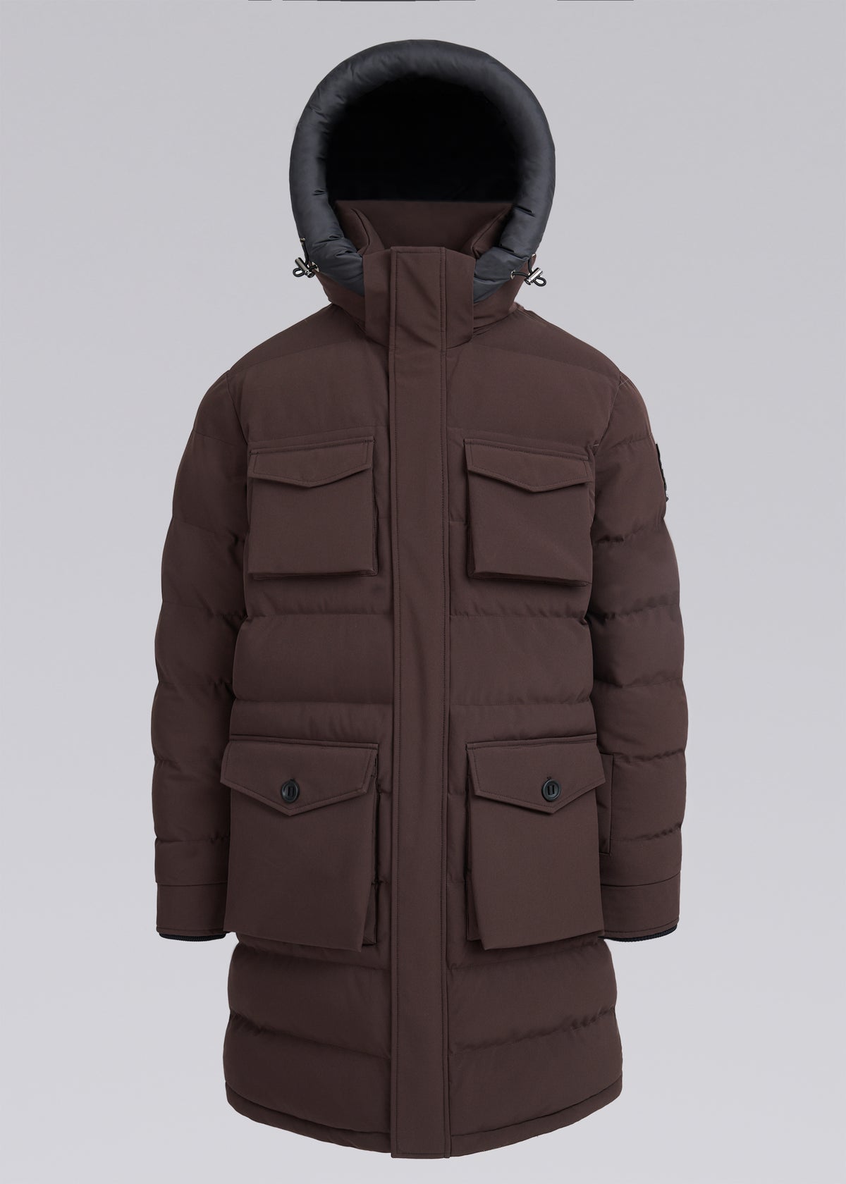 Sandbanks Branksome Long Puffer Jacket - Brown