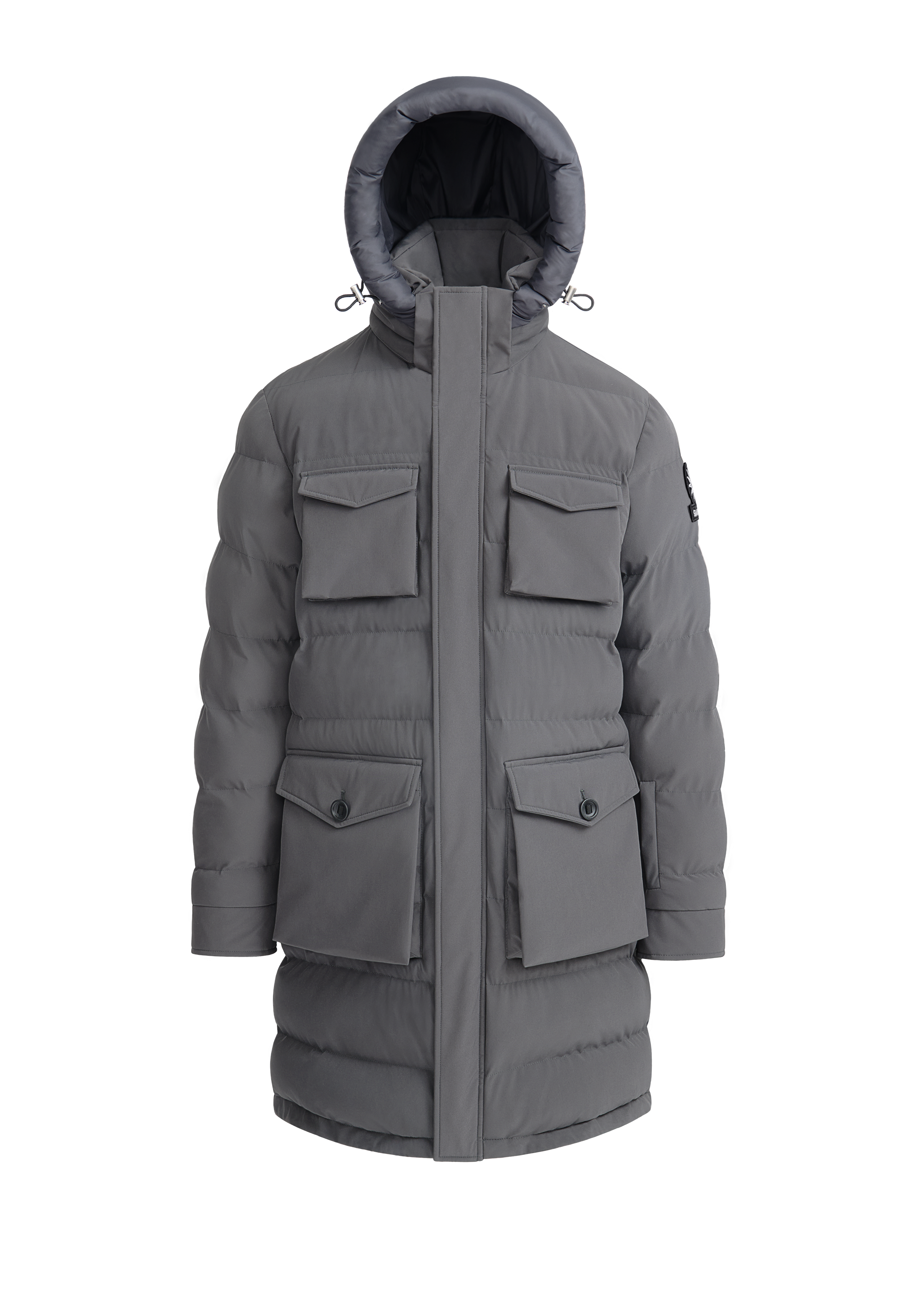 Sandbanks Branksome Long Puffer Jacket - Charcoal - Sandbanks