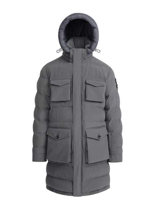Sandbanks Branksome Long Puffer Jacket - Charcoal
