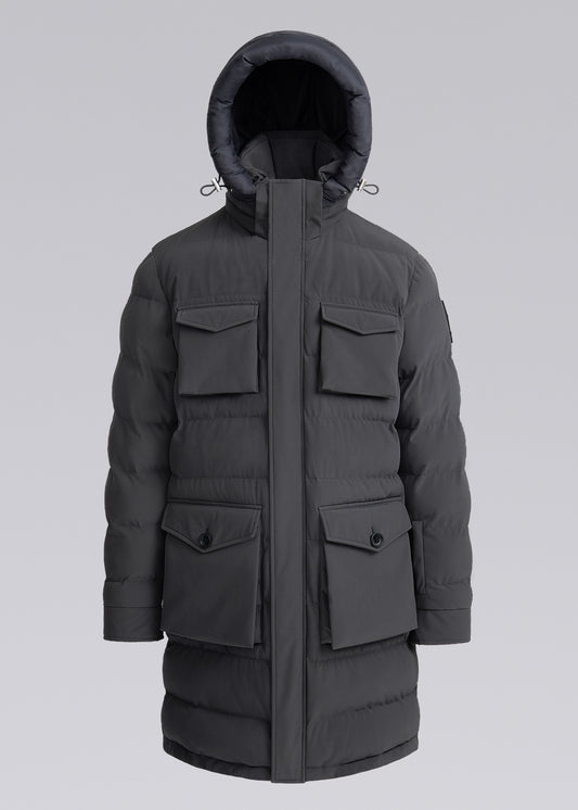 Sandbanks Branksome Long Puffer Jacket - Charcoal