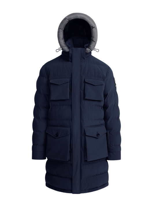 Sandbanks Branksome Long Puffer Jacket - Navy
