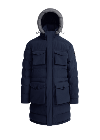 Sandbanks Branksome Long Puffer Jacket - Navy - Sandbanks