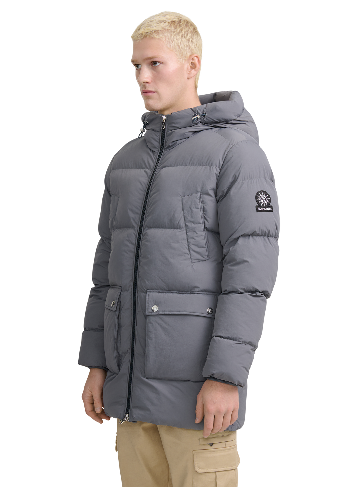 Valon Mid-Length Down Jacket - Charcoal