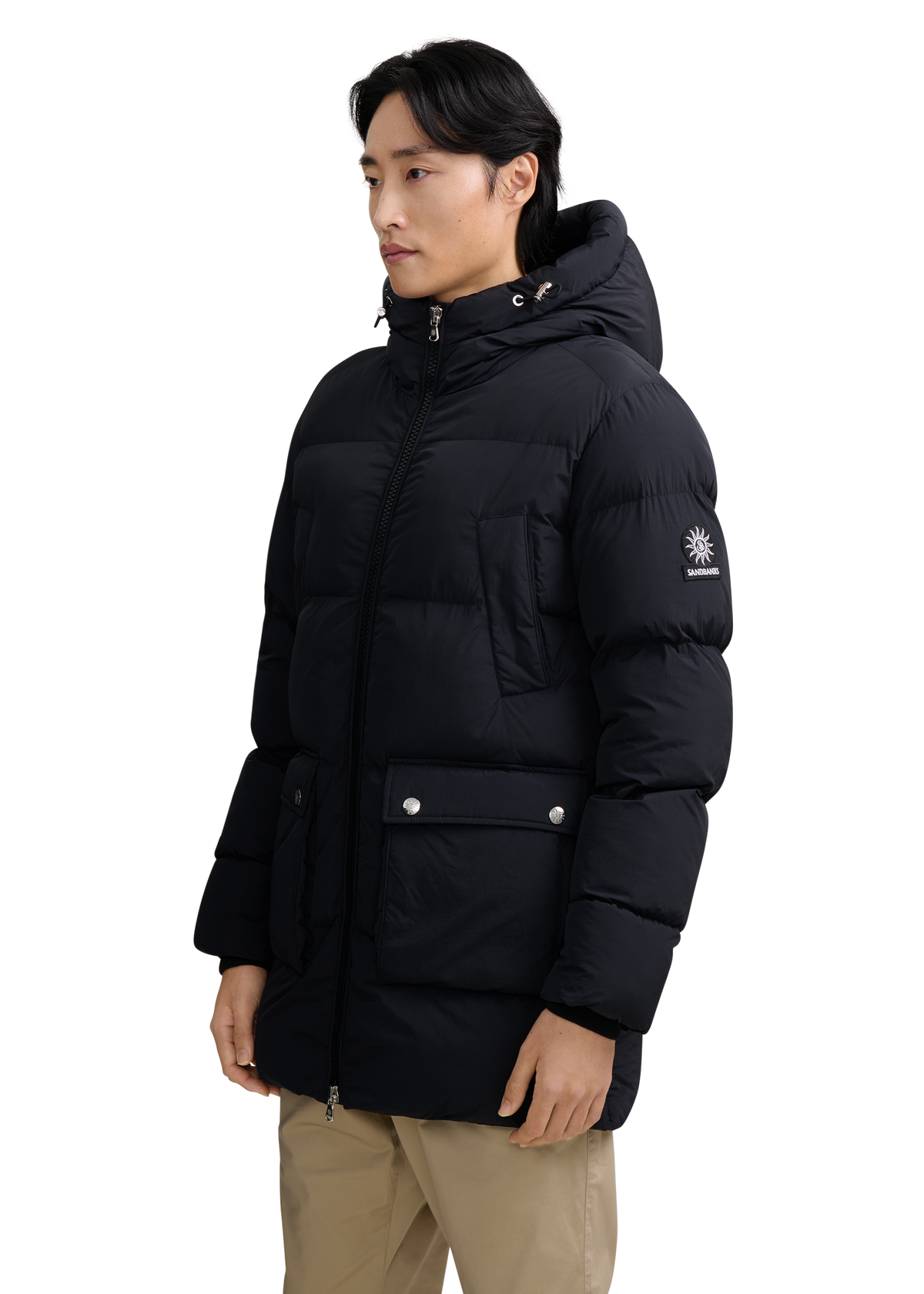 Valon Mid-Length Down Jacket - Black