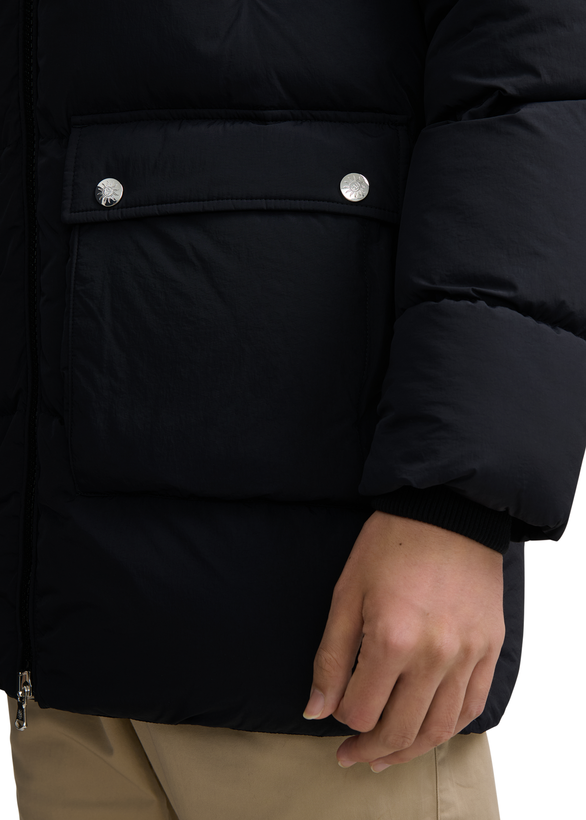 Valon Mid-Length Down Jacket - Black