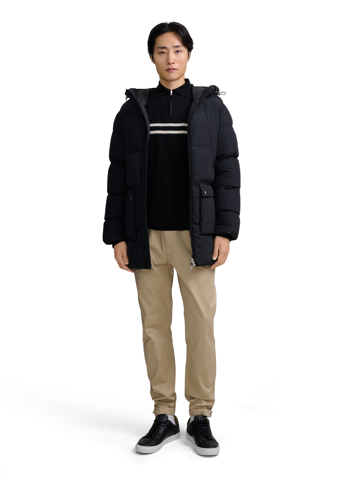 Valon Mid-Length Down Jacket - Black