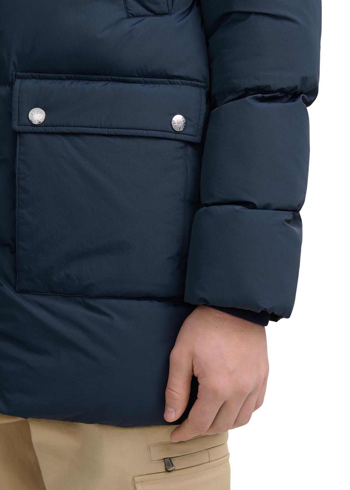 Valon Mid-Length Down Jacket - Navy