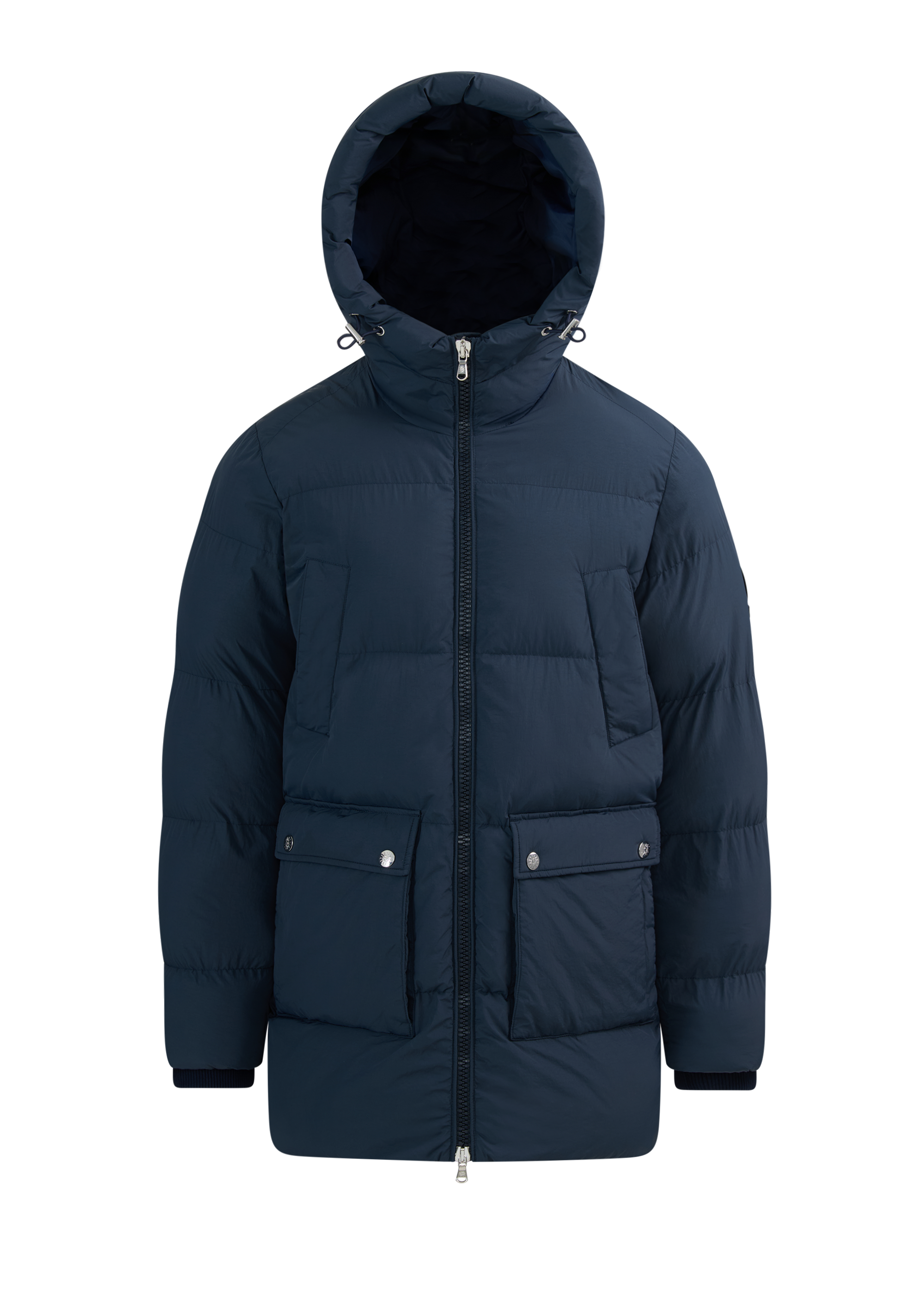 Atlas Mid-Length Down Jacket - Navy | Sandbanks