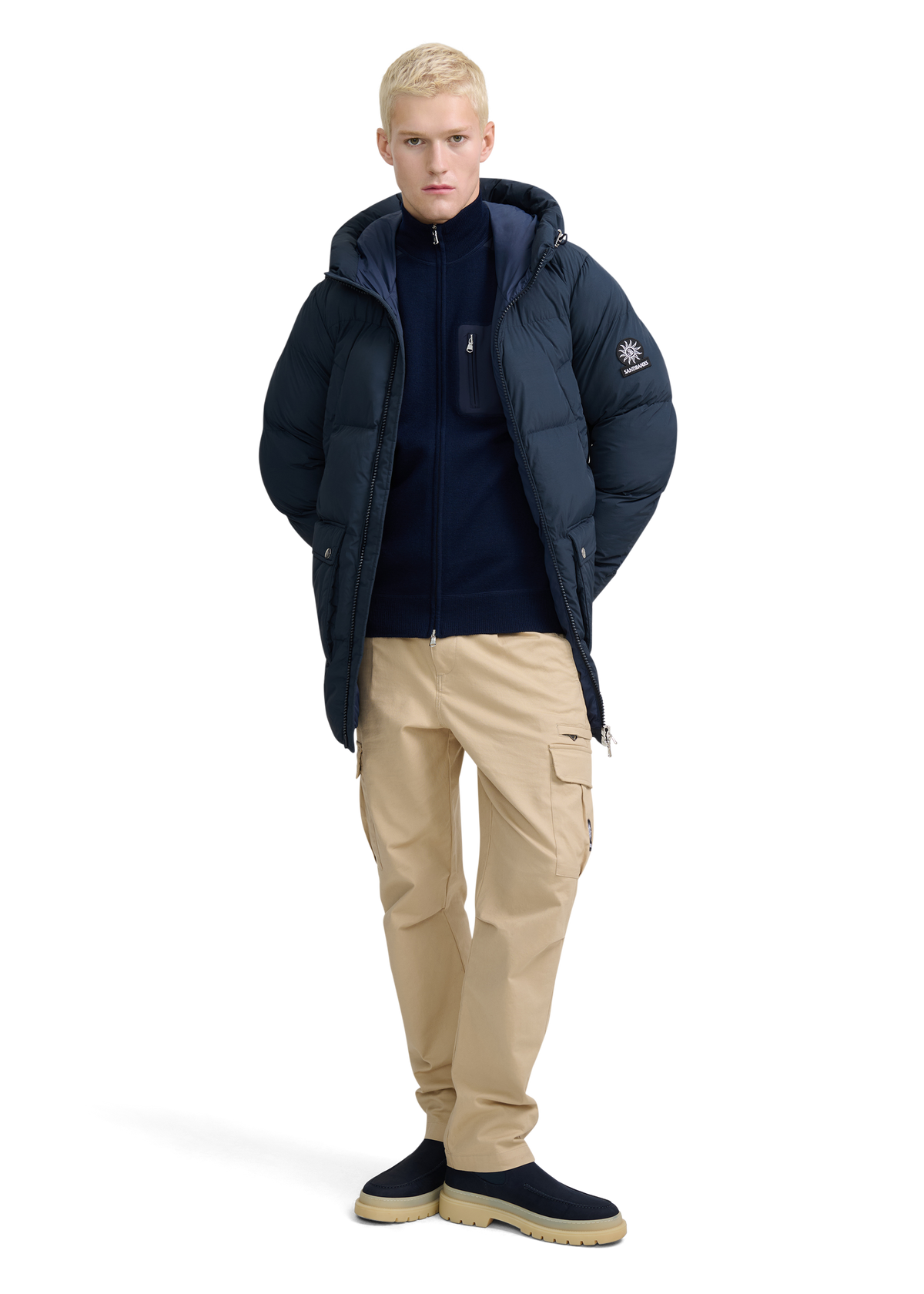Valon Mid-Length Down Jacket - Navy