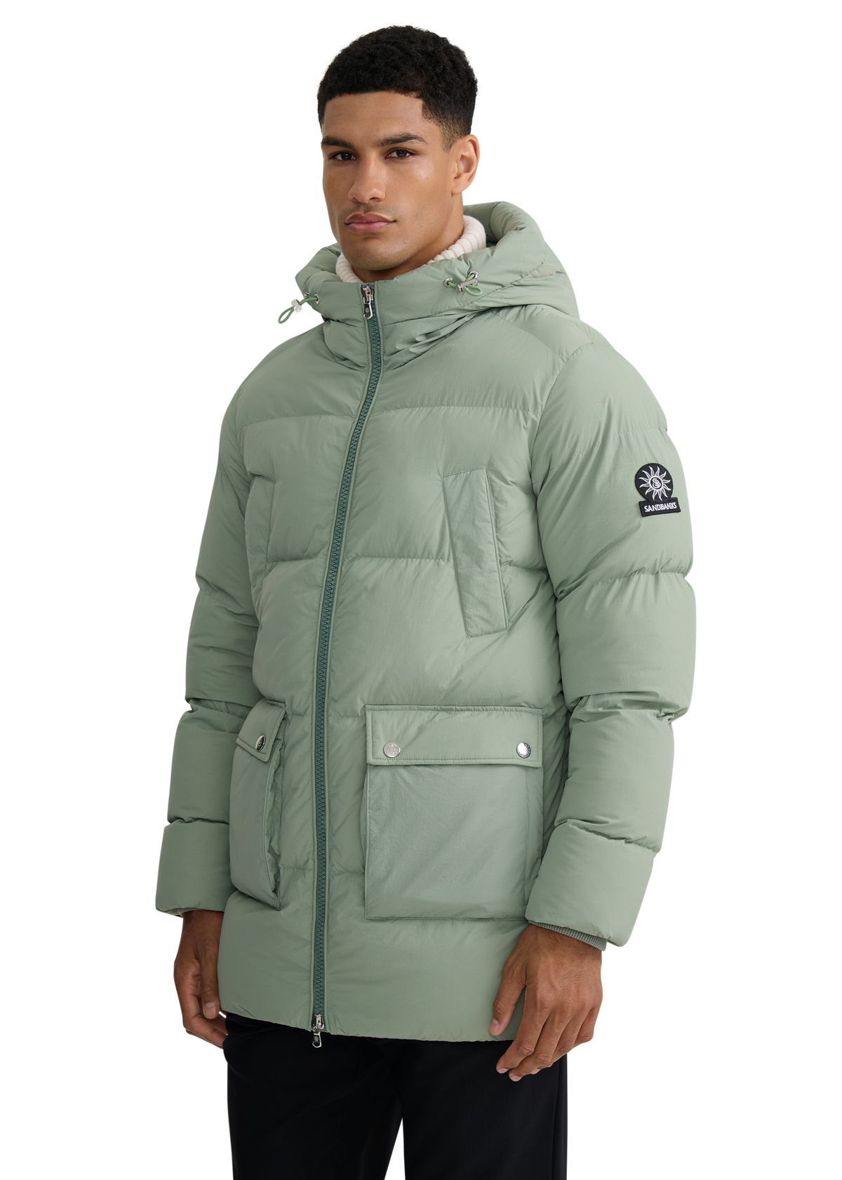 Valon Mid-Length Down Jacket - Sage
