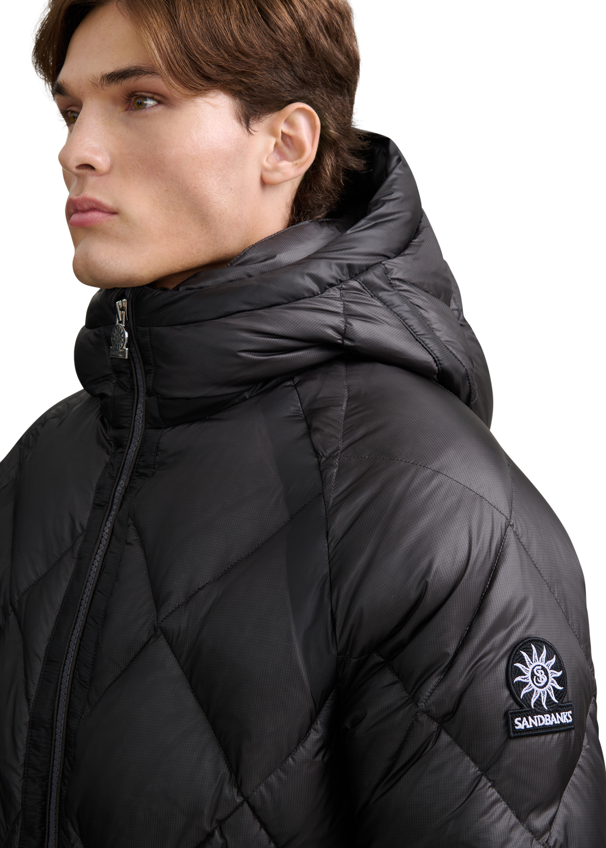 Diamond Quilted Down Jacket - Anthracite