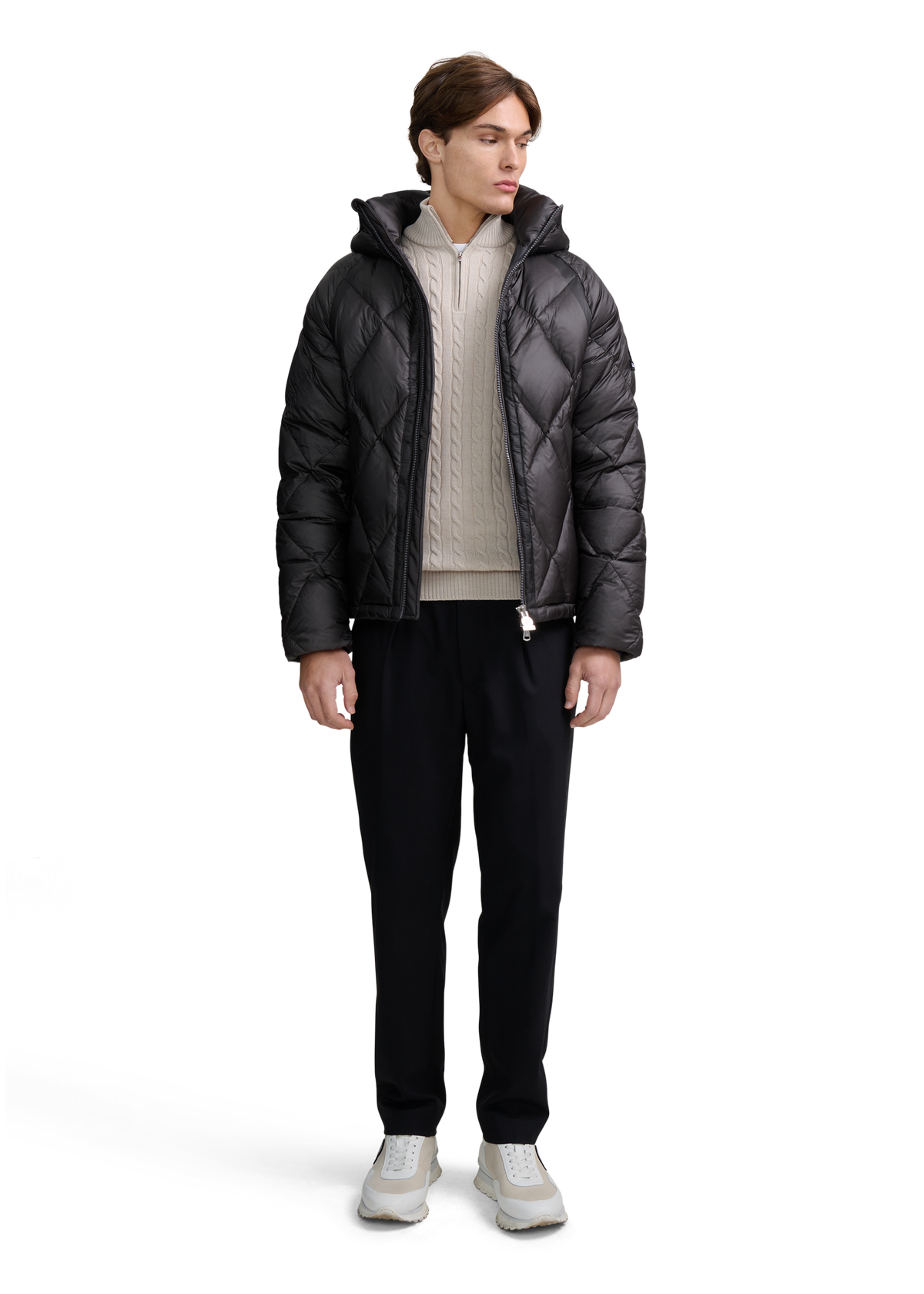 Diamond Quilted Down Jacket - Anthracite