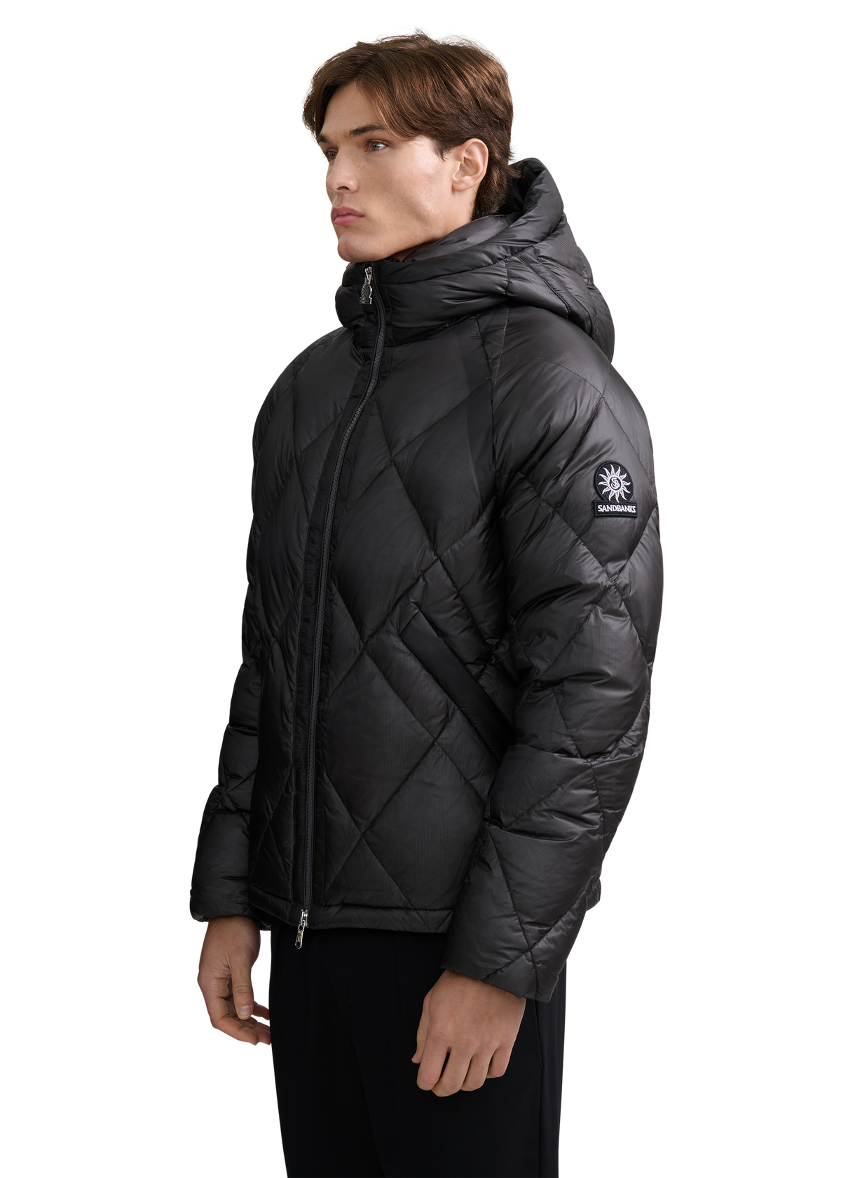 Diamond Quilted Down Jacket - Anthracite
