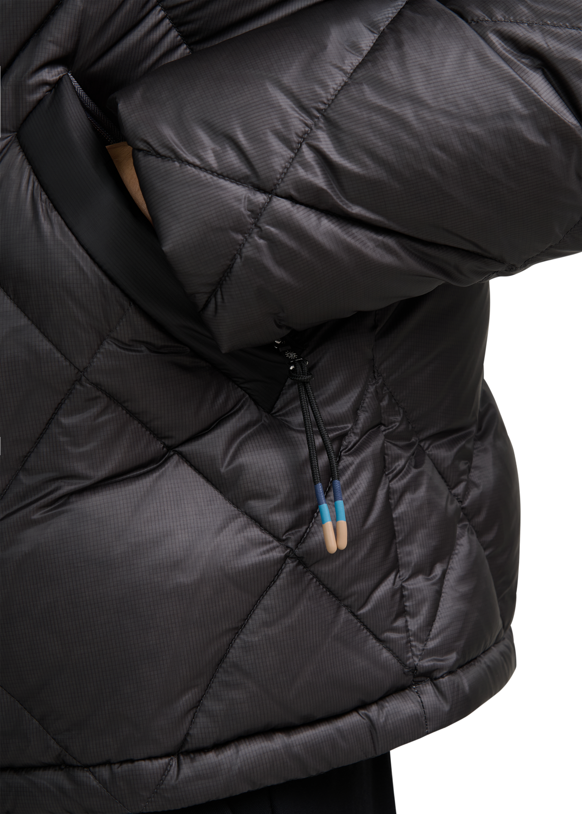 Diamond Quilted Down Jacket - Anthracite