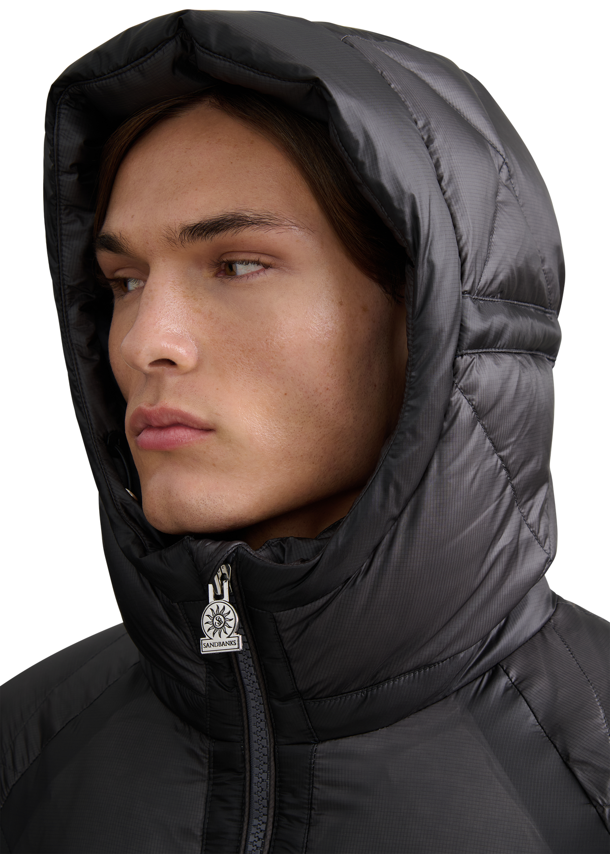 Diamond Quilted Down Jacket - Anthracite