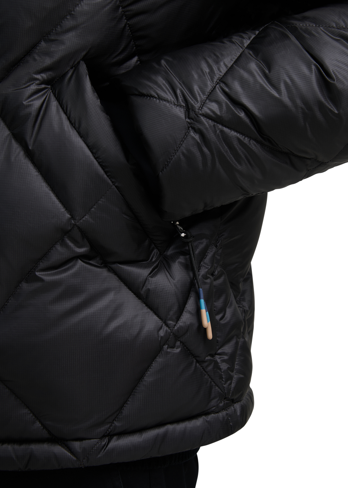 Diamond Quilted Down Jacket - Black